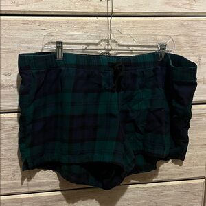 Old Navy Blue, Black and Green Plaid Pajama Shorts